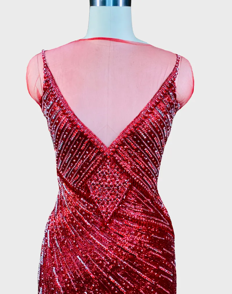 Bev Panel Dress Fabric Red