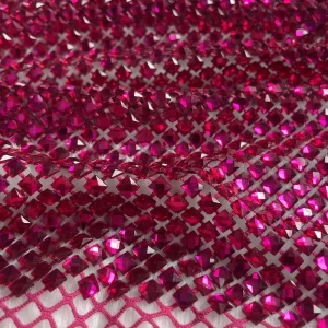 Hot pink paula crystal fabric - Image 2