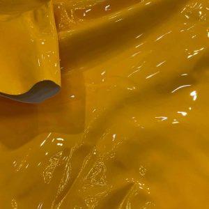 Yellow Stock High Gloss Liquid PU Fabric
